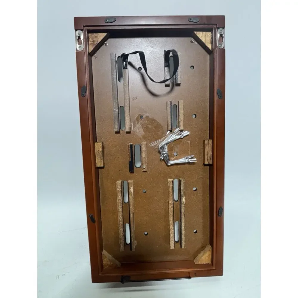 10 Belt Buckle Display Case Wall Mount Cherry Finish Black Velvet Shadow Box